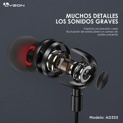 CDMX-Audífonos Manos Libres Metálico AD333