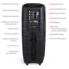 BOCINA PORTATIL CON MICROFONO Y LUZ L282