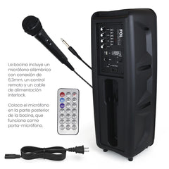 BOCINA PORTATIL CON MICROFONO Y LUZ L282