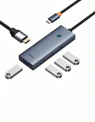 Hub adaptador tipo c de 5 puertos 4 usb y hdmi HUB052