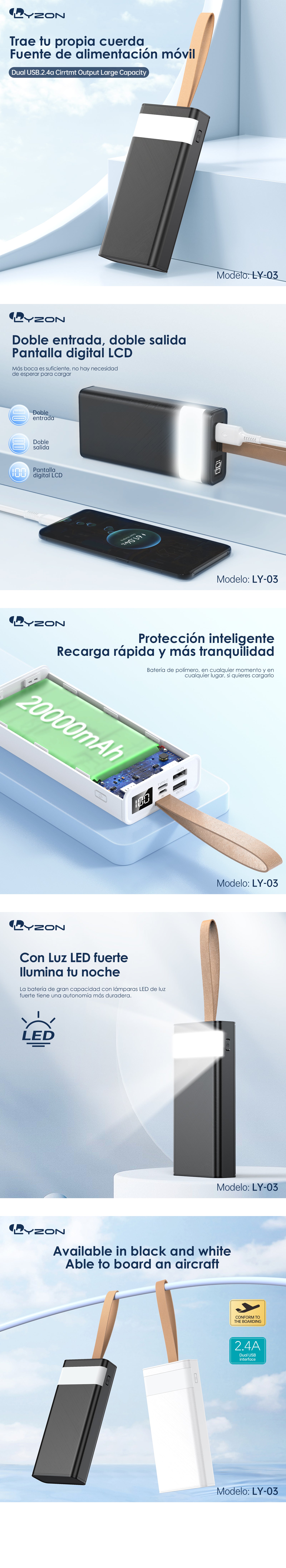 cdmx-Batería Portátil PowerBank LY-03