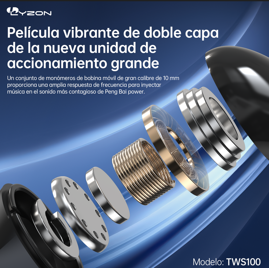 CDMX-Audífonos Gamer Bluetooth TWS100