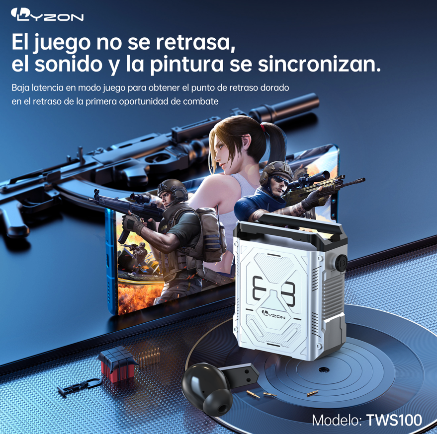 CDMX-Audífonos Gamer Bluetooth TWS100