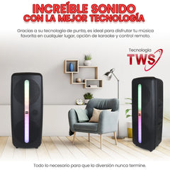 BOCINA PORTATIL CON MICROFONO Y LUZ   L282