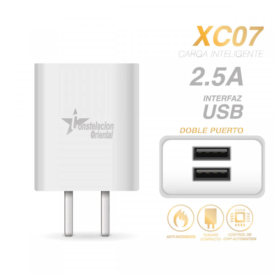 CUBO DUAL USB 2.5 A CONSTELACION ORIENTAL XC07
